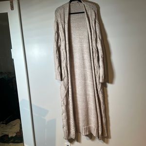 Free People Long cable knit Sweater/ cotton 60%